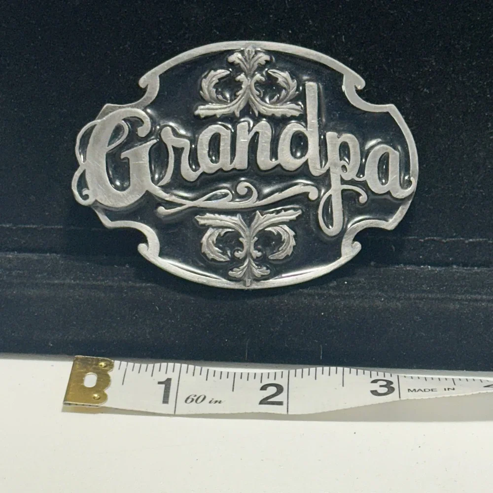 Vintage 1988 Siskiyou Grandpa Memories Western Gift Belt Buckle A-80 USA Made